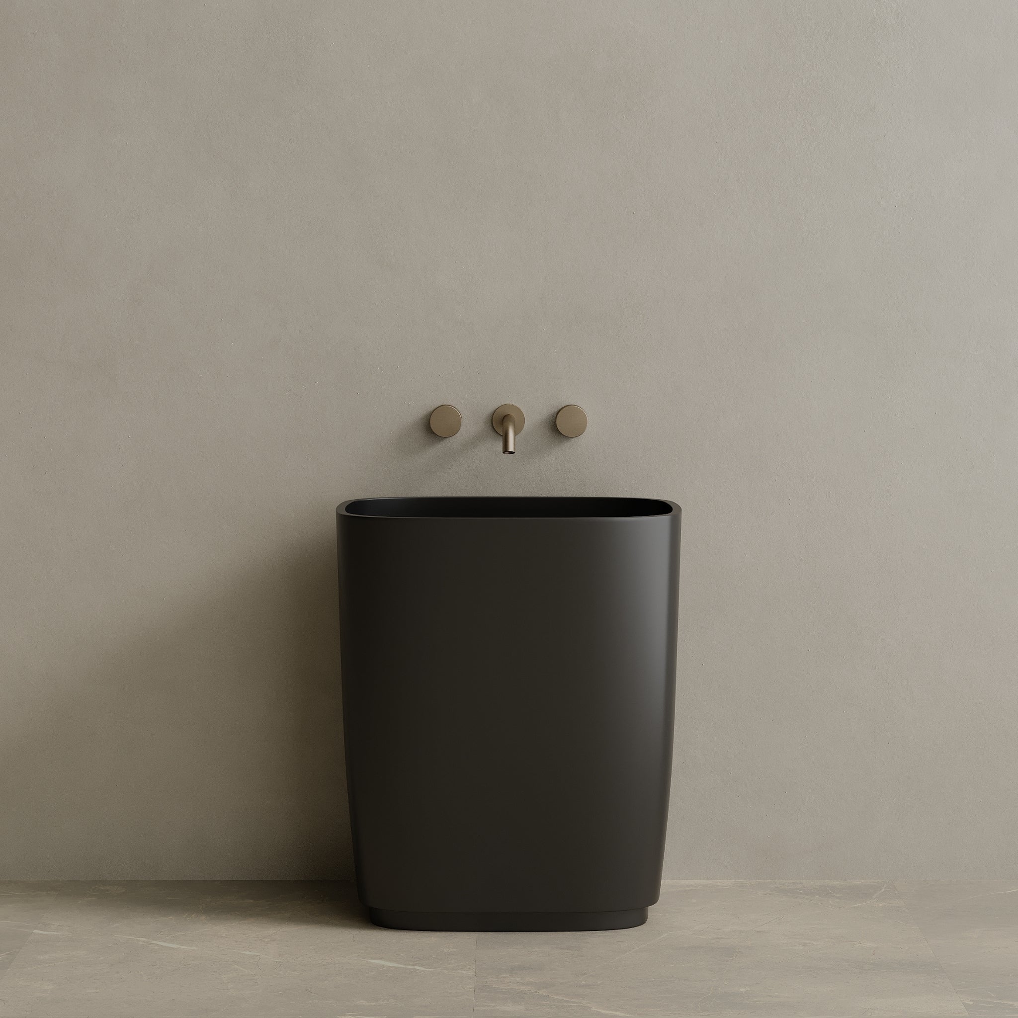29" x 34" Solid Surface Stone Resin Pedestal Sink