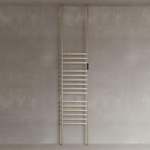 Floor-To-Ceiling 15 Rod Heated Towel Rack with Digital Display
