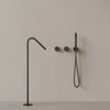 Modern Angled Floor Mounted Bathtub Filler