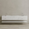 Oversized Double Sink Floating Handcrafted Marble Vanity
