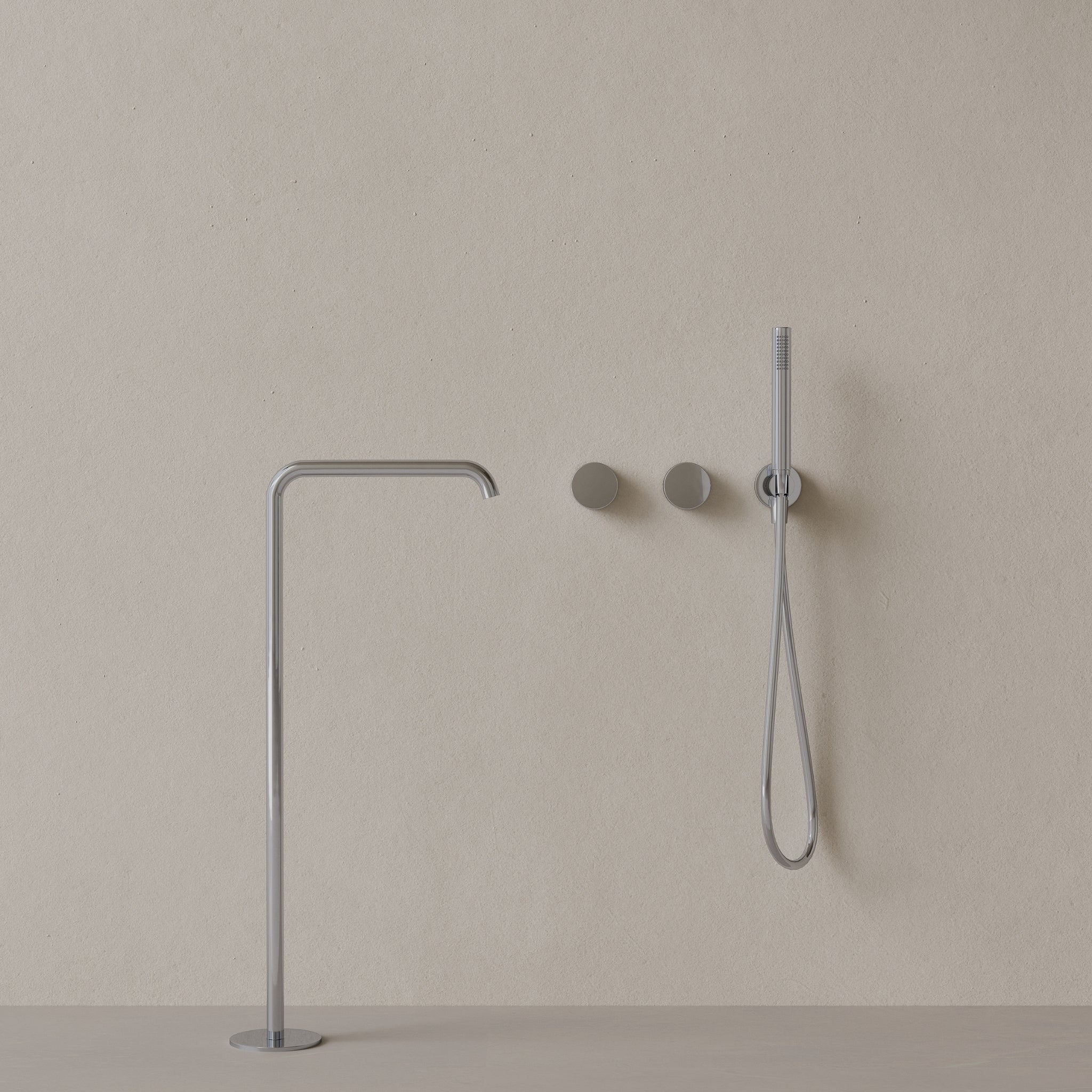 Modern Widespread Square Floor-mounted Bathtub Filler