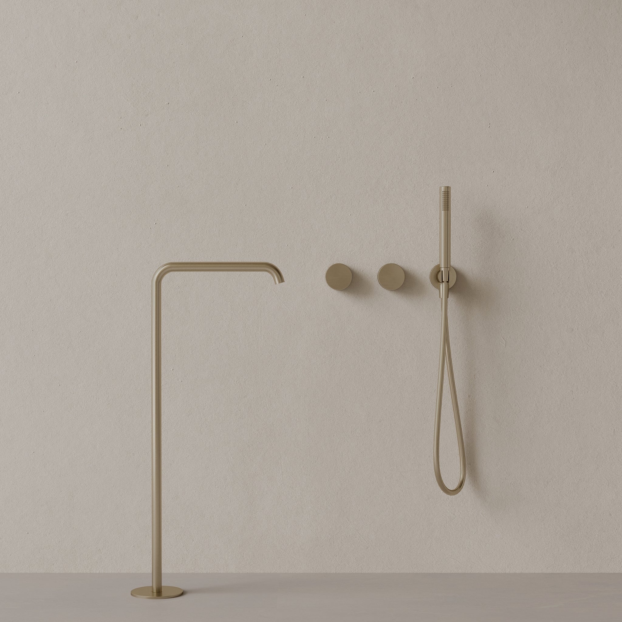 Modern Widespread Square Floor-mounted Bathtub Filler
