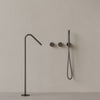 Modern Angled Floor Mounted Bathtub Filler