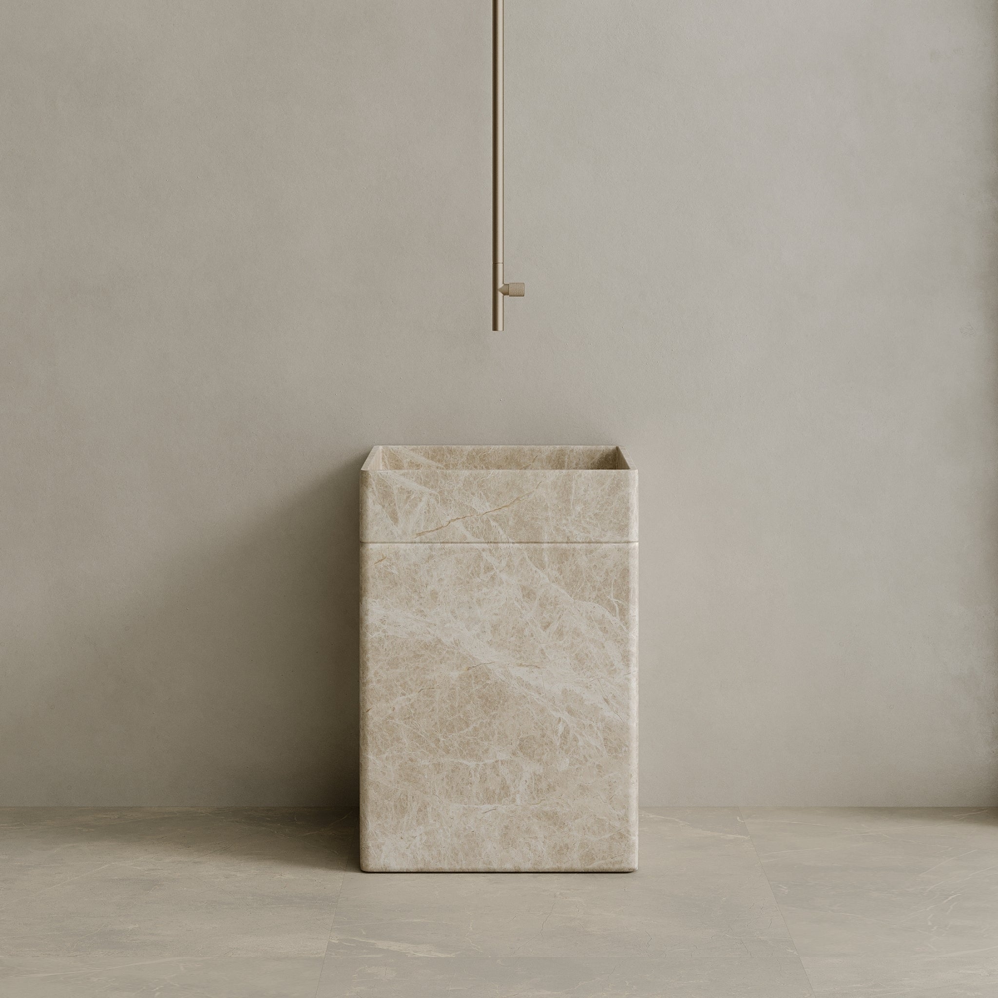 Rovella Handcrafted Stone Pedestal Sink
