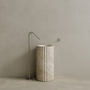 Cavo Handcrafted Fluted Stone Pedestal Sink