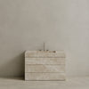 Single Sink Freestanding Handcrafted Marble Vanity with Drawers