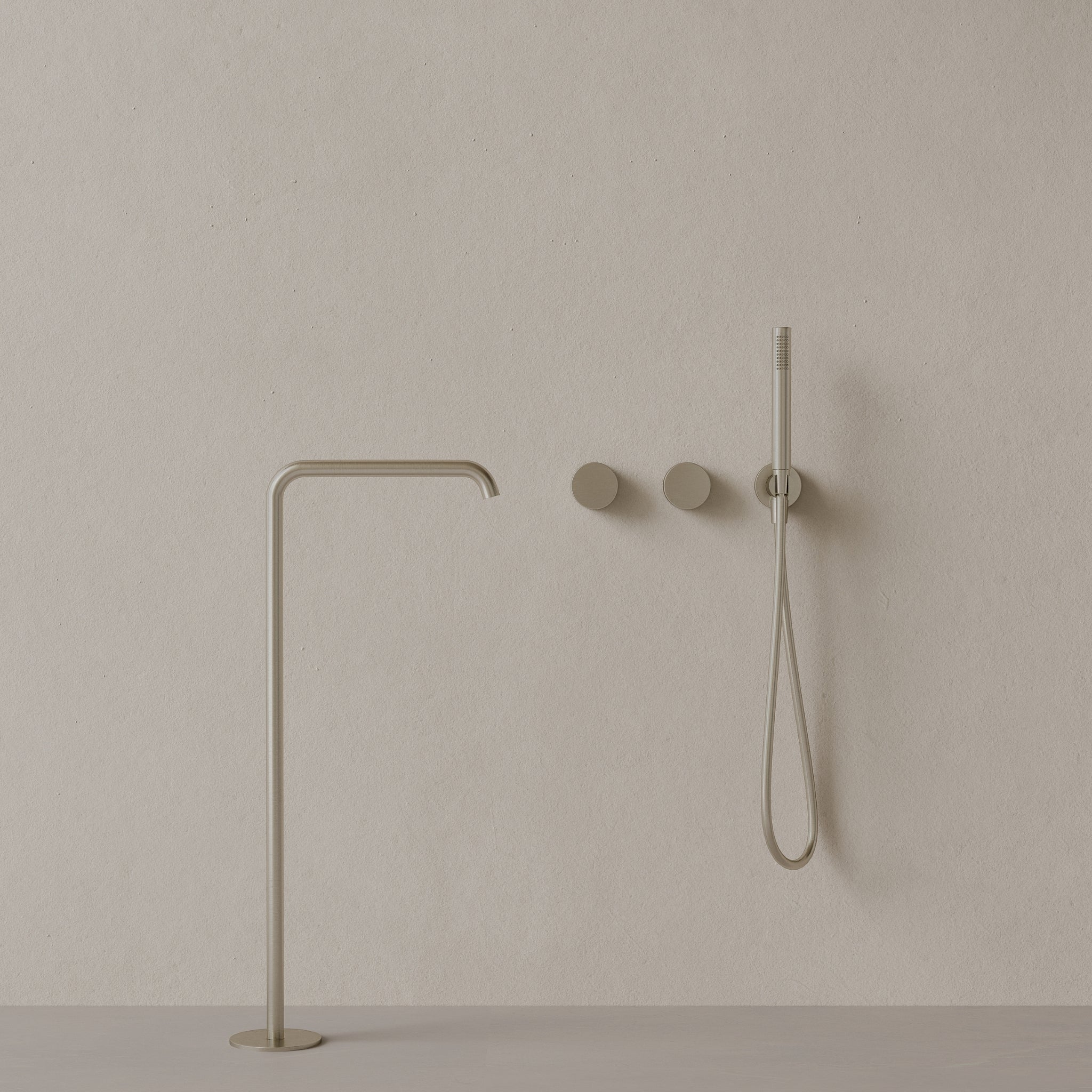 Modern Widespread Square Floor-mounted Bathtub Filler