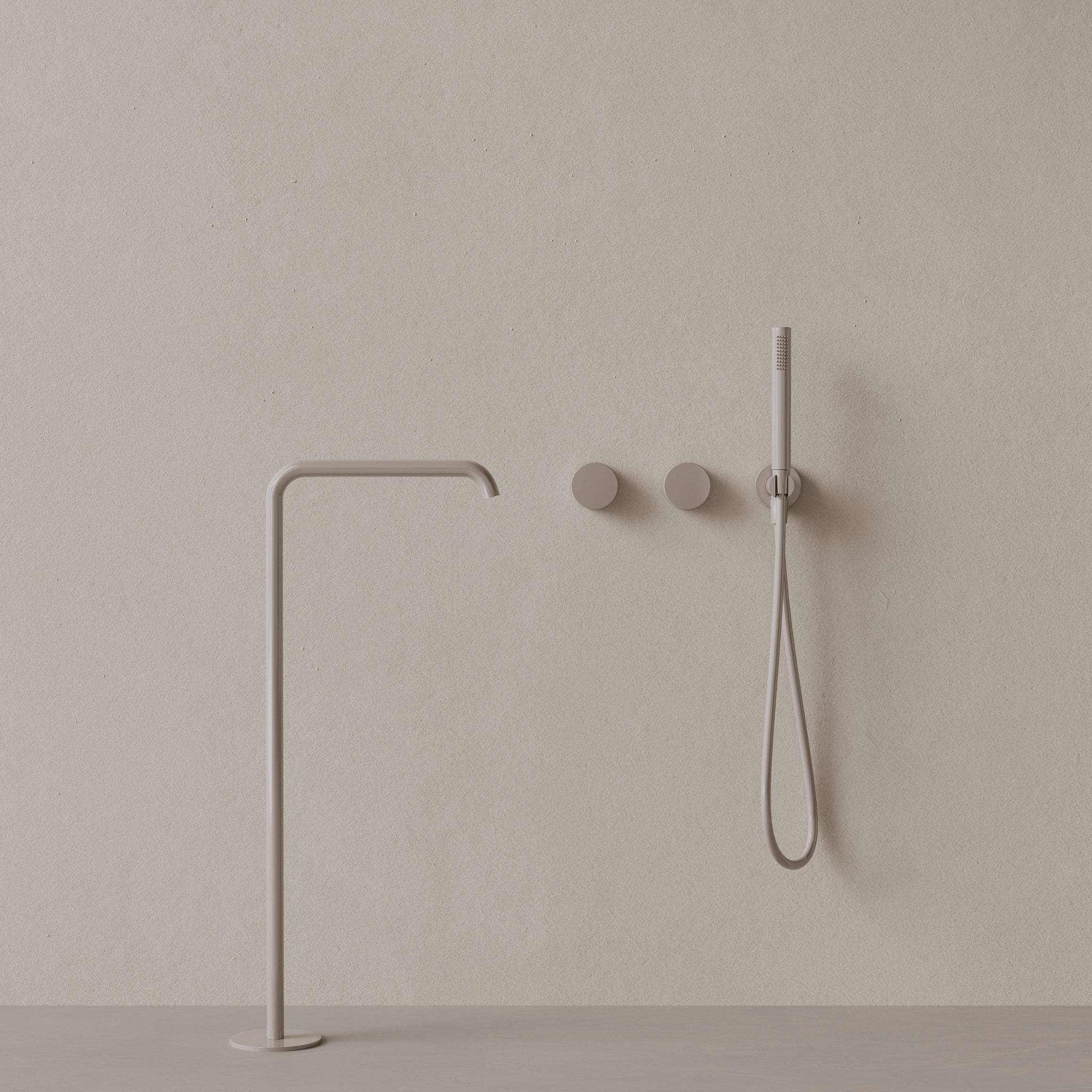 Modern Widespread Square Floor-mounted Bathtub Filler