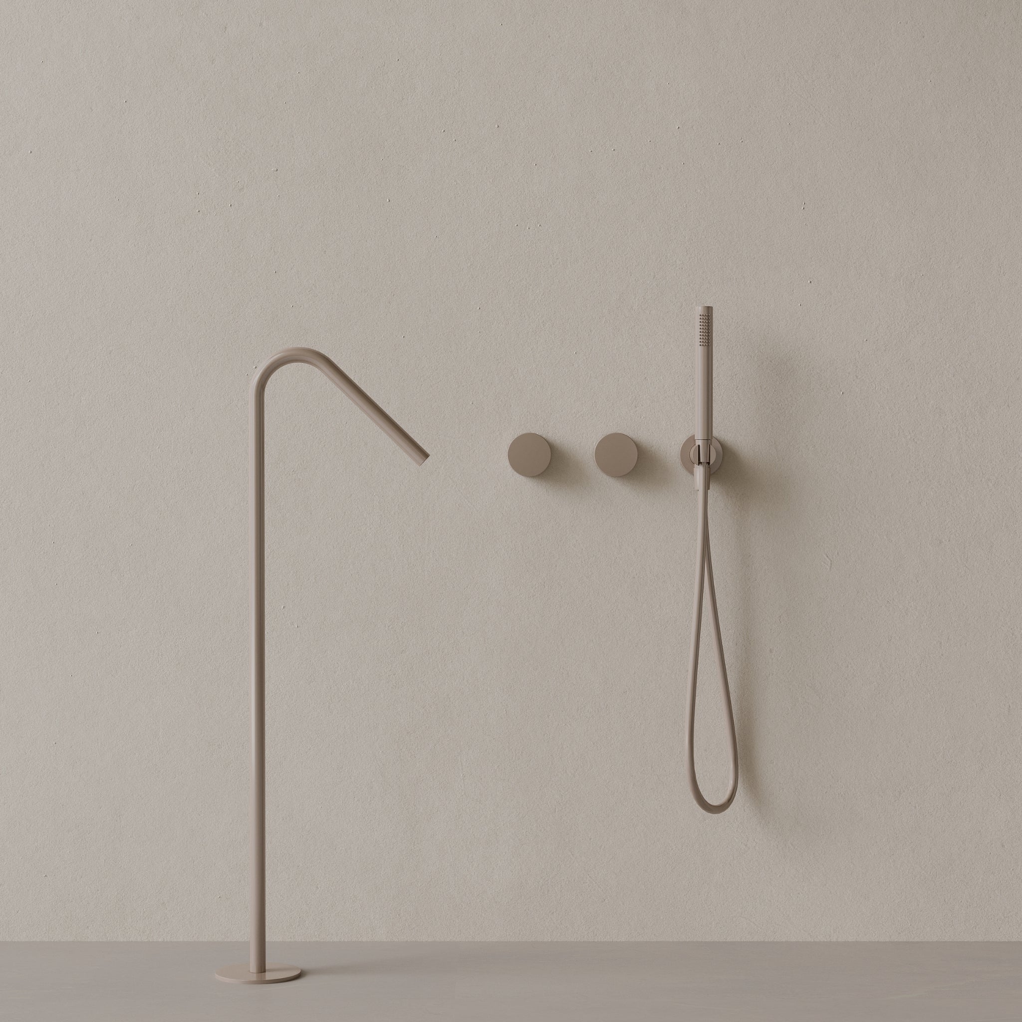 Modern Angled Floor Mounted Bathtub Filler