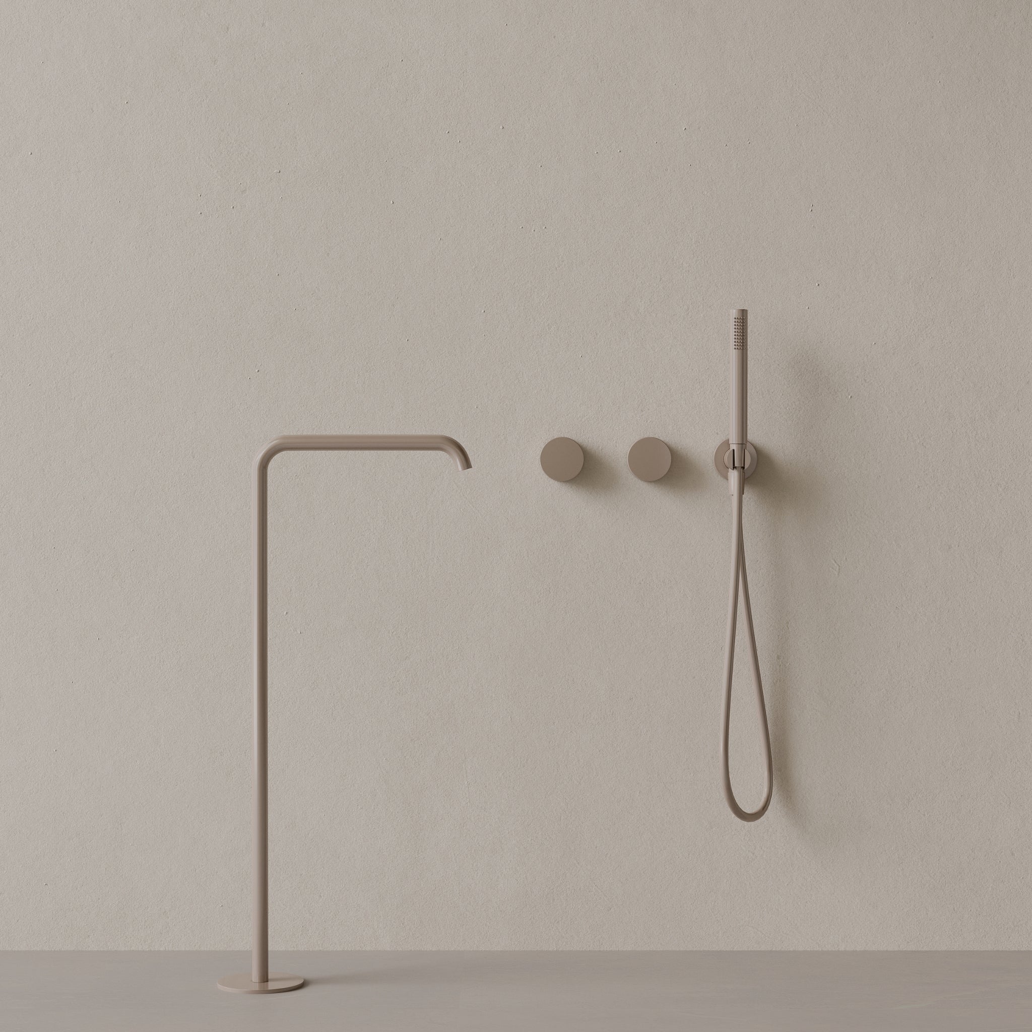 Modern Widespread Square Floor-mounted Bathtub Filler