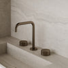Modern Widespread Square Faucet with Knob-Style Controls
