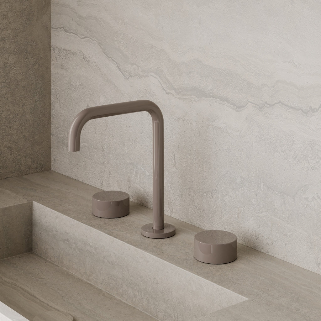 Modern Widespread Square Faucet with Knob-Style Controls