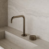 Modern Widespread Square Faucet with Knob-Style Controls