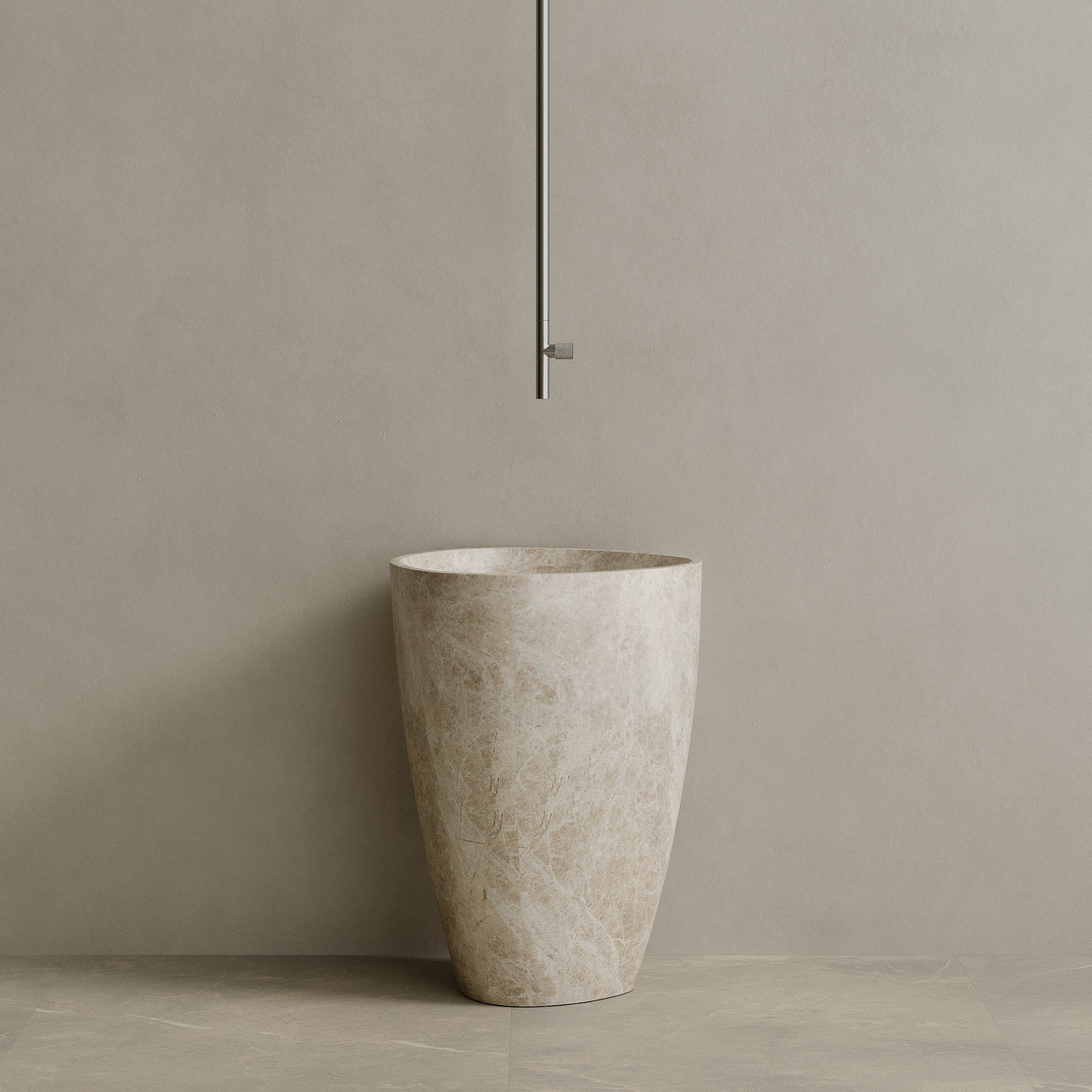 Fluvio Handcrafted Stone Pedestal Sink