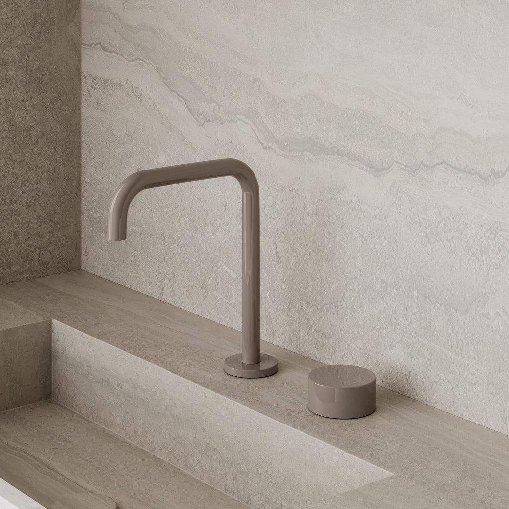 Modern Widespread Square Faucet with Knob-Style Controls