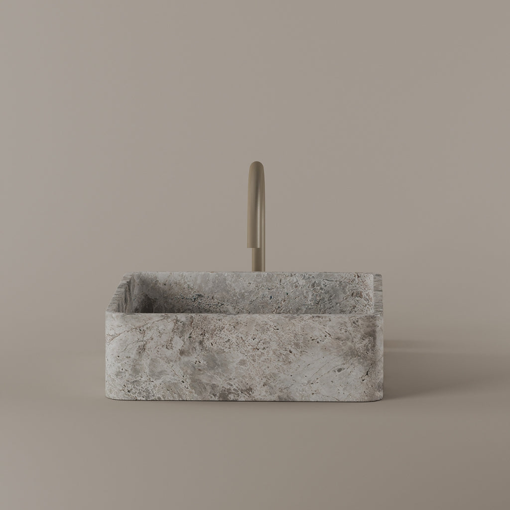 Square Marble Vessel Sink 15