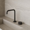 Modern Widespread Square Faucet with Knob-Style Controls