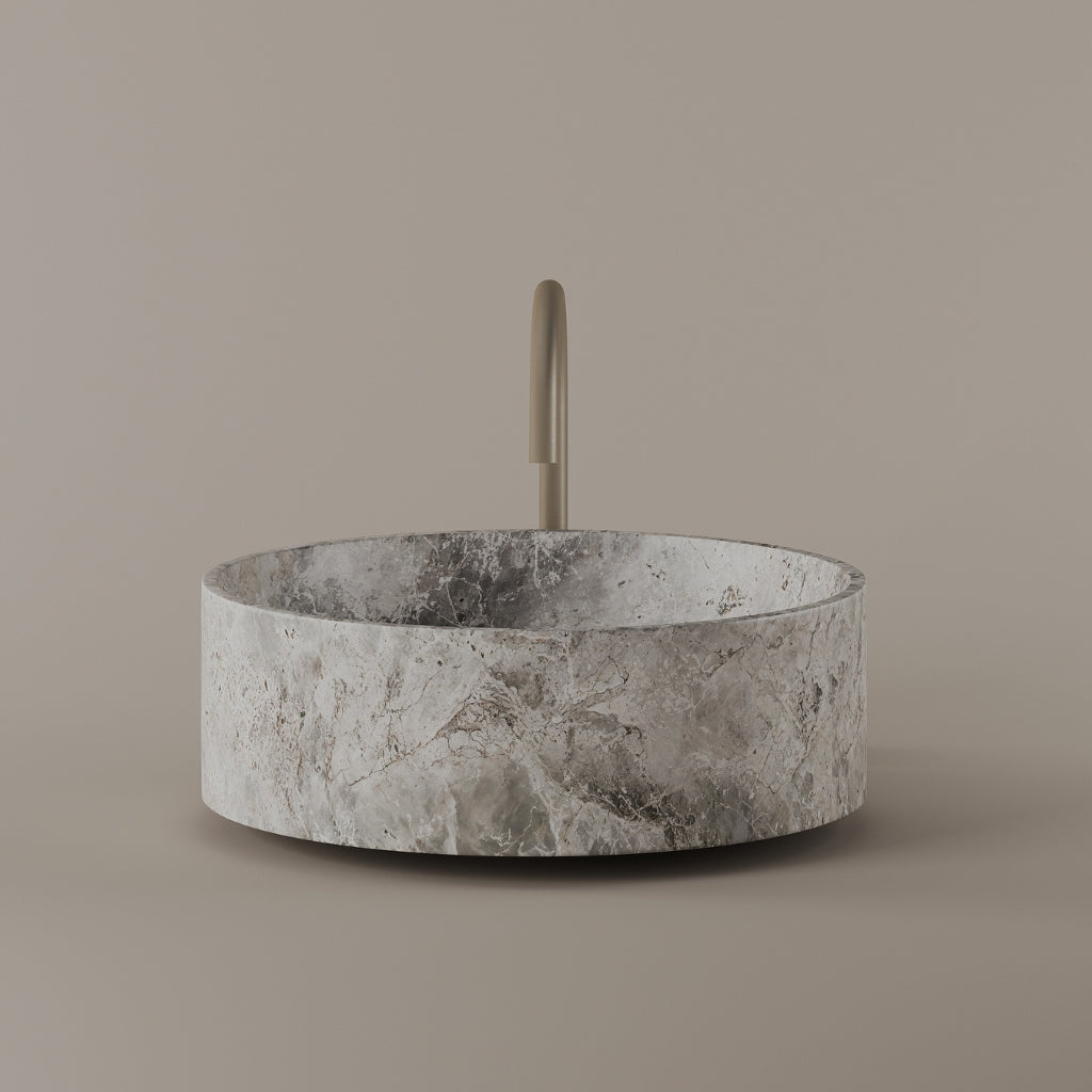 Round Marble Vessel Sink 18