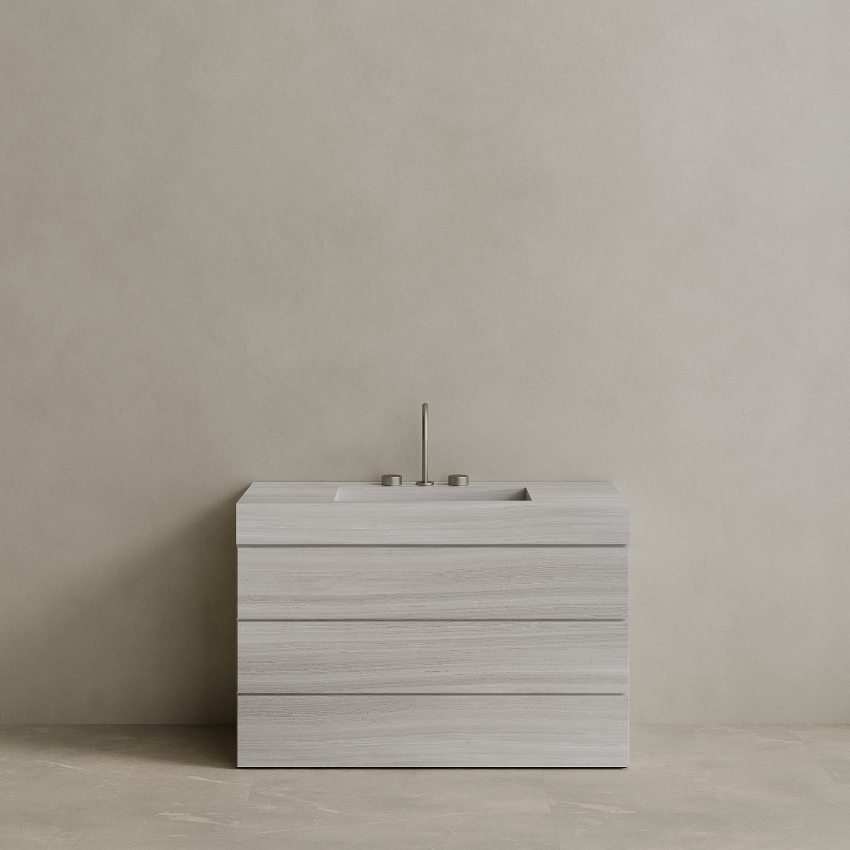 Single Sink Freestanding Handcrafted Marble Vanity with Drawers