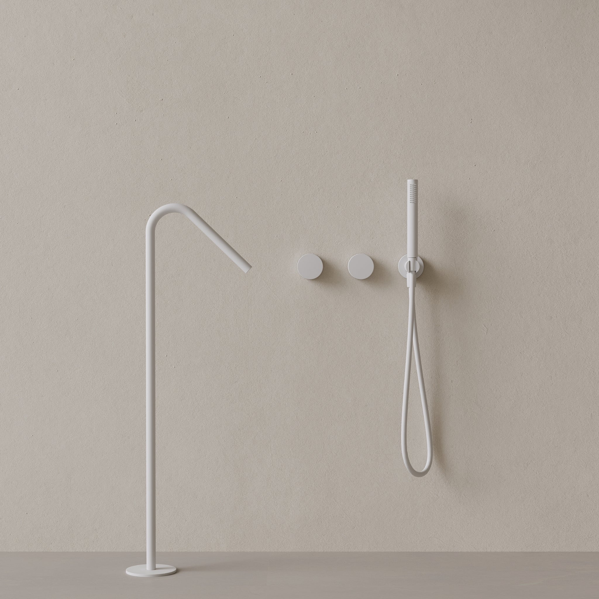 Modern Angled Floor Mounted Bathtub Filler