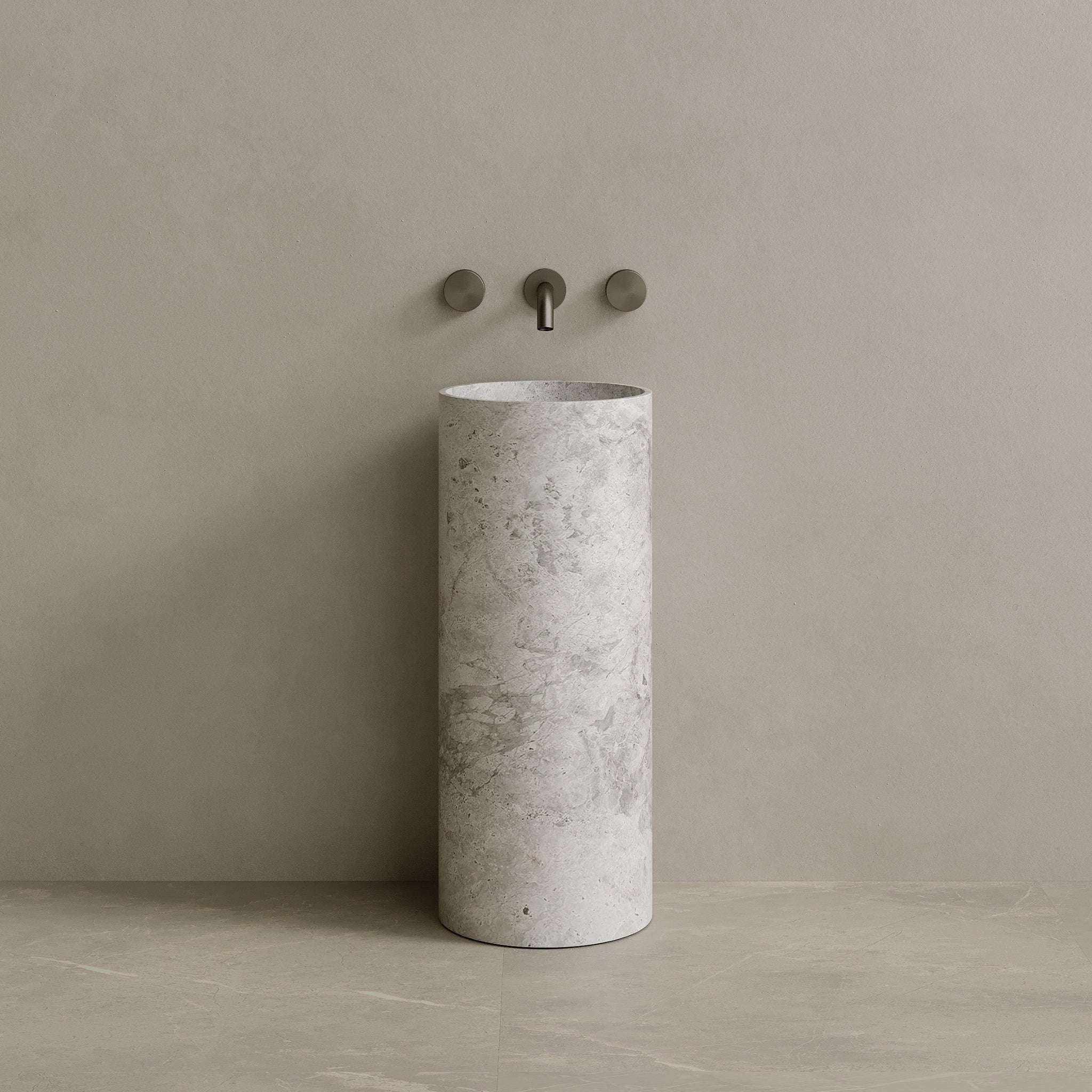Colva Handcrafted Stone Pedestal Sink